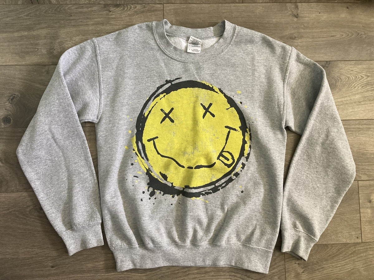 Nirvana Sweatshirt Sweater S 2014 Band Crewneck Smiley Face Kurt
