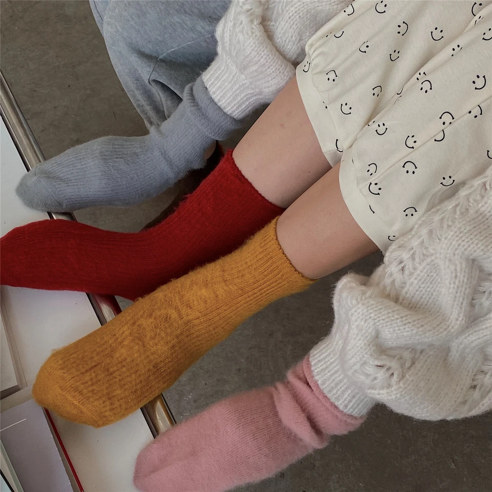 5 pares de calcetines gruesos de lana para mujer suaves cálidos Fanshion informales invierno 5-9 Foto 2 de 4