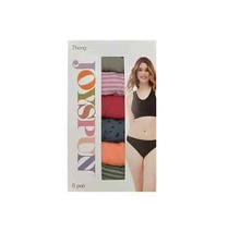 6 Pack Womens 3XL Thong Underwear Joyspun Size XXXL Multicolor