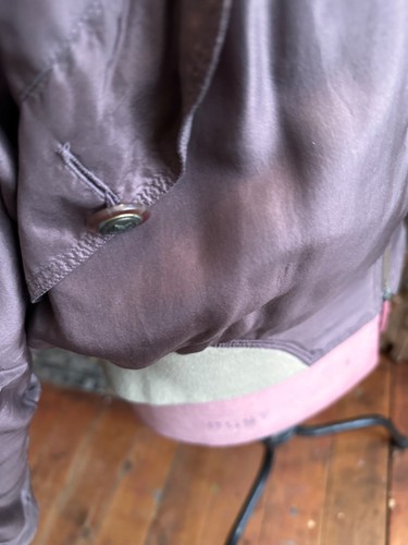 vintage 1990's mens Silk thread collection, brown silk bomber jacker , XL - Picture 10 of 14
