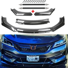 For Honda Accord Front Bumper Lip Splitter Spoiler Carbon Fiber Strut Rod
