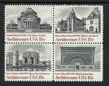 USA - 1981 MNH 18c Block of 4 American Architecture ..........Scott #1928-1931