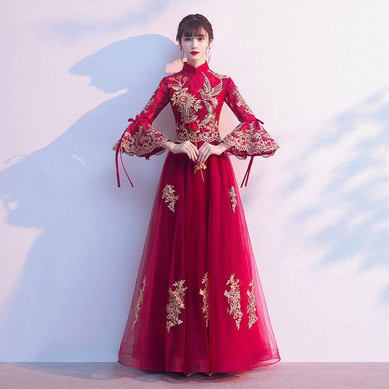 red chinese wedding dress Amazon.com: Chinese Wedding Dress Red Xiuhe Gorgeous Embroidered Tops Qipao Suit Occasions Such As Marriage Engagemen (Color : Style1, Size : Small) : Clothing, Shoes & Jewelry
