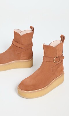 Ulla Johnson Womens Lennox Ankle Buckle Boots - TERRACOTTA SUEDE Size US 11 / 41