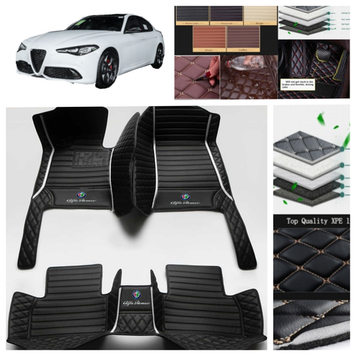 For Alfa Romeo Giulia 2017-2024 Car Floor Mats Leather Waterproof Carpets Luxury - Foto 10 di 34