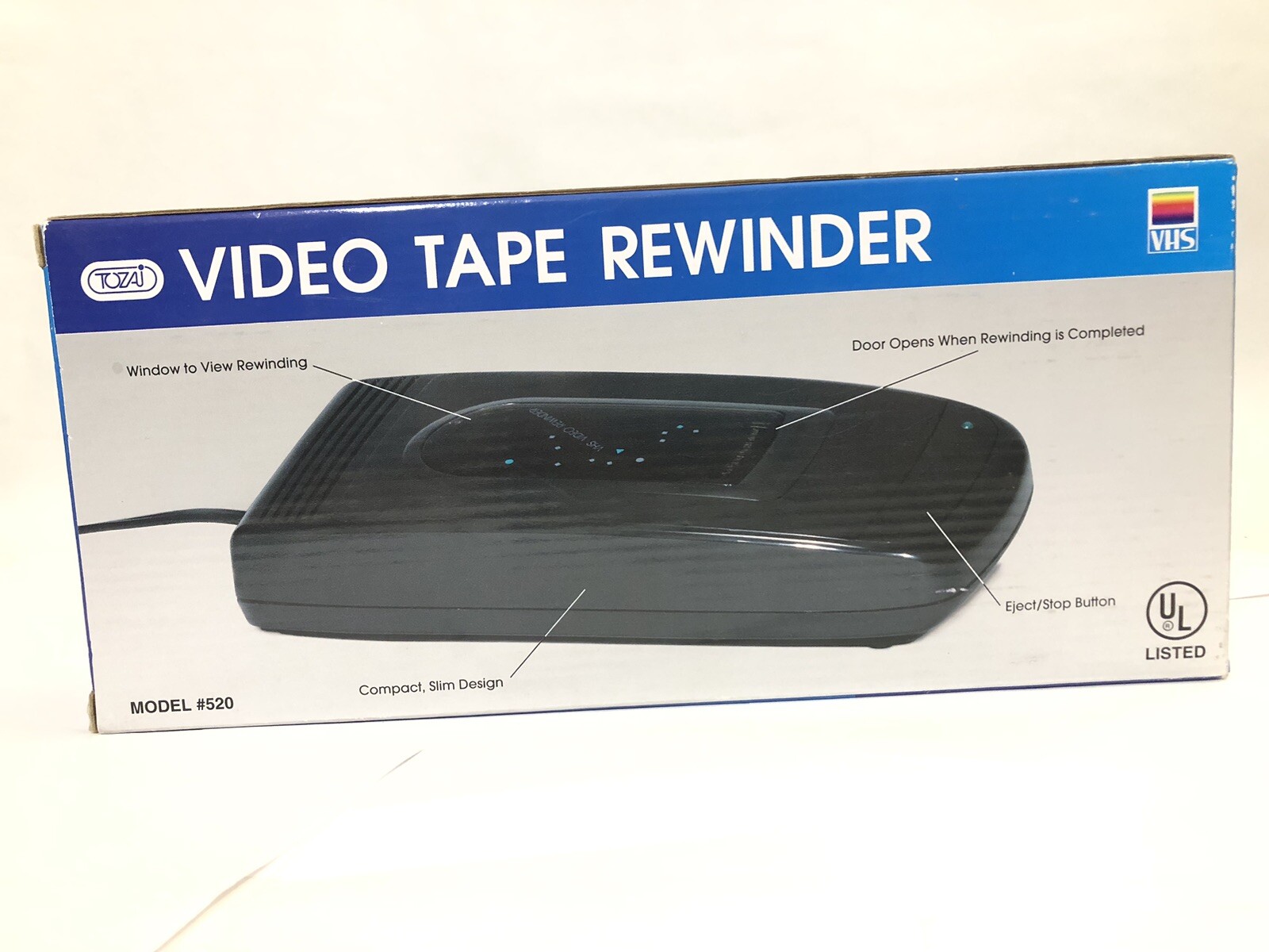 Tozaj VHS Video Tape Rewinder New In Box Model 520 eBay
