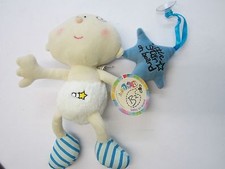 Baby Boy Blue Little Star on Board Car Window Teddy + Rattle Bell Inside