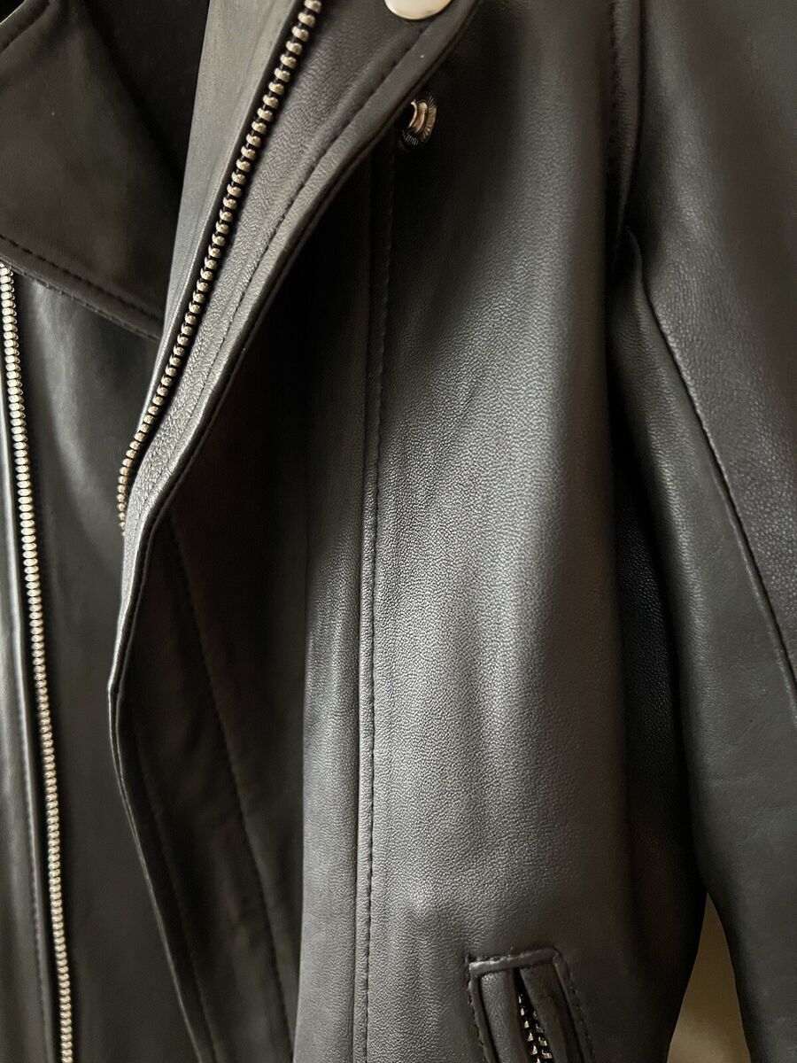 MAJE LEATHER JACKET, MOTO BIKER JACKET WITH BELT | eBay MAJE LEATHER JACKET, MOTO BIKER JACKET WITH BELT | eBay