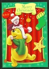Winnie the Pooh Piglet on Head Christmas card Disney