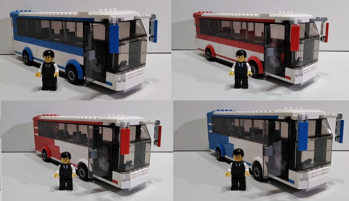 LEGO 8404 City Public Transport Station City Bus Only Custom Color Buses