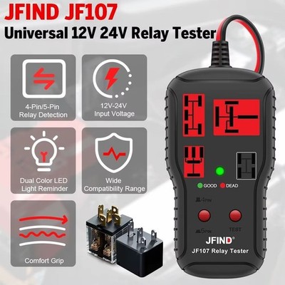 Universal 12V 24V Auto Relais Tester LED Anzeige Batterie Diagnosegerät, UK