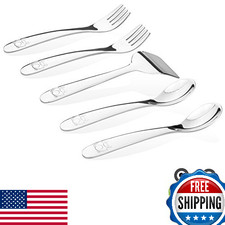 Kiddobloom Baby Utensil Set   5-Piece Stainless Steel 304 Spoons, Forks  Food
