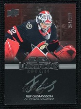 2021 SPx UD Black Lustrous Rookie Signatures 261/299 Filip Gustavsson Auto 0s6k