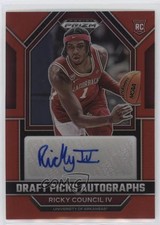2023-24 Panini Prizm Draft Picks Red 79/149 Ricky Council IV #DPA-RCN Auto 14rh