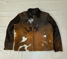 Men's Vintage Western Cowhide  with Real Hair-on Pony Skin And Cow Print Jacket