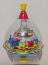 Vtg Lillian Vernon Toy Train Station W. German Spinning Train Top Works  Spins