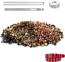 100 Sets Leather Rivets 8x8mm Metal Double Cap Snaps Fasteners with 3pcs Setting
