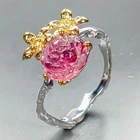 Vintage ring Natural Tourmaline Ring 925 Sterling Silver Size 7 /R460986