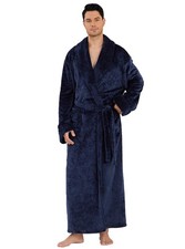 Hellomamma Mens Long Plush Robe: Fleece Bathrobe with Pocket Big and Tall Ful...