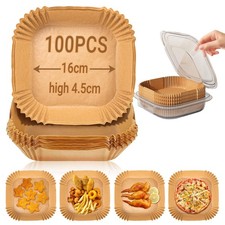 Carta forno per friggitrice ad aria 100 pezzi contenitori usa e getta in carta