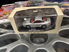 VERY RARE PORSCHE 911 TURBO 997 2006 SILVER 1:43 MINICHAMPS (DEALER MODEL)