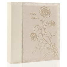 8x10 Photo Album Slip-in 50 Pics Leather Cover Picture Book Wedding Beige