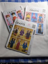 Lot Of Three Doll Clothing Pattern McCall's Crafts Uncut 3474 2506 M5775
