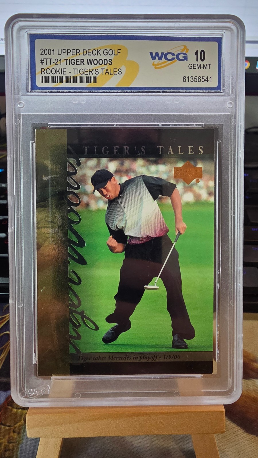 2001 Upper Deck Golf Tiger’s Tales Tiger Woods Rookie #TT‑21 – WGC Gem Mint 10