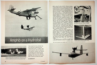 Grumman JRF-5G Hydrofoil Seaplane Vintage Magazine Article 1960s Print