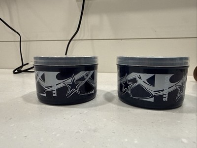 NFL DALLAS COWBOYS Plastic Dip Snack Container W/Lid 11.5oz/340ml  Lot Of 2