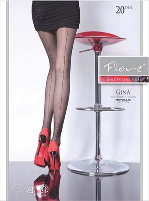 Fiore Gina 20 DEN Strumpfhose Schwarz S-L Damen Nylon Naht Feinstrumpfhose 36-46 - Bild 1 von 4