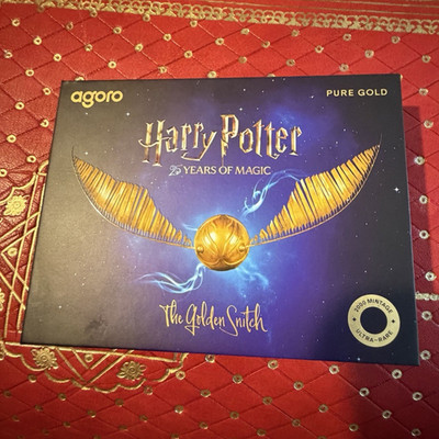 Agoro Harry Potter Golden Snitch Pure Gold Collectible Card 25 Years of Magic
