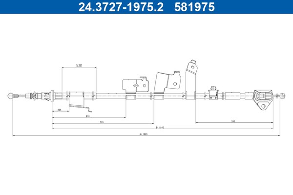 ATE Bremsseil Seilzug Feststellbremse 24.3727-1975.2 FüR Toyota Corolla Auris-image
