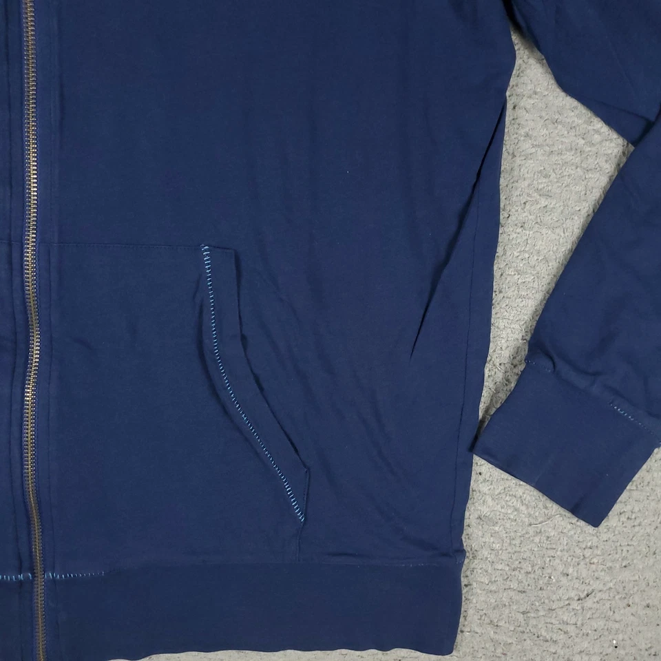 John Varvatos 毛衣男式大号蓝色全拉链连帽衫运动衫 * — 第 4/4 张图片