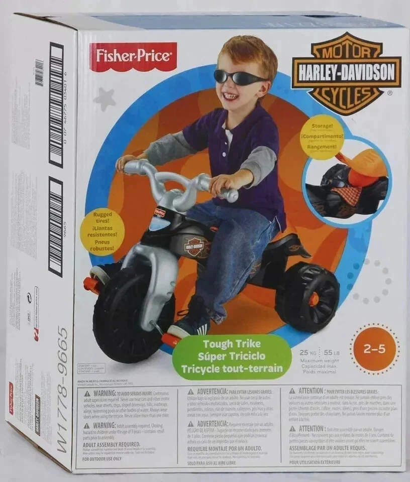 Fisher-Price Harley-Davidson Triciclo Triciclo Resistente Bicicleta de Juguete para Niños Edades Foto 2 de 4