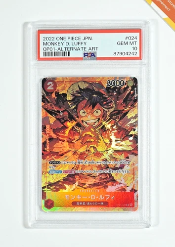 One Piece PSA 10 Monkey D. Luffy #OP01-024 Alt Alternate Art 2022 Japanese