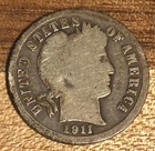1911 - Barber Liberty Dime 10c - Silver - from collection
