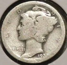 Silver Dime - Mercury - 1920 (Worn.  Rev scratch.) [06]