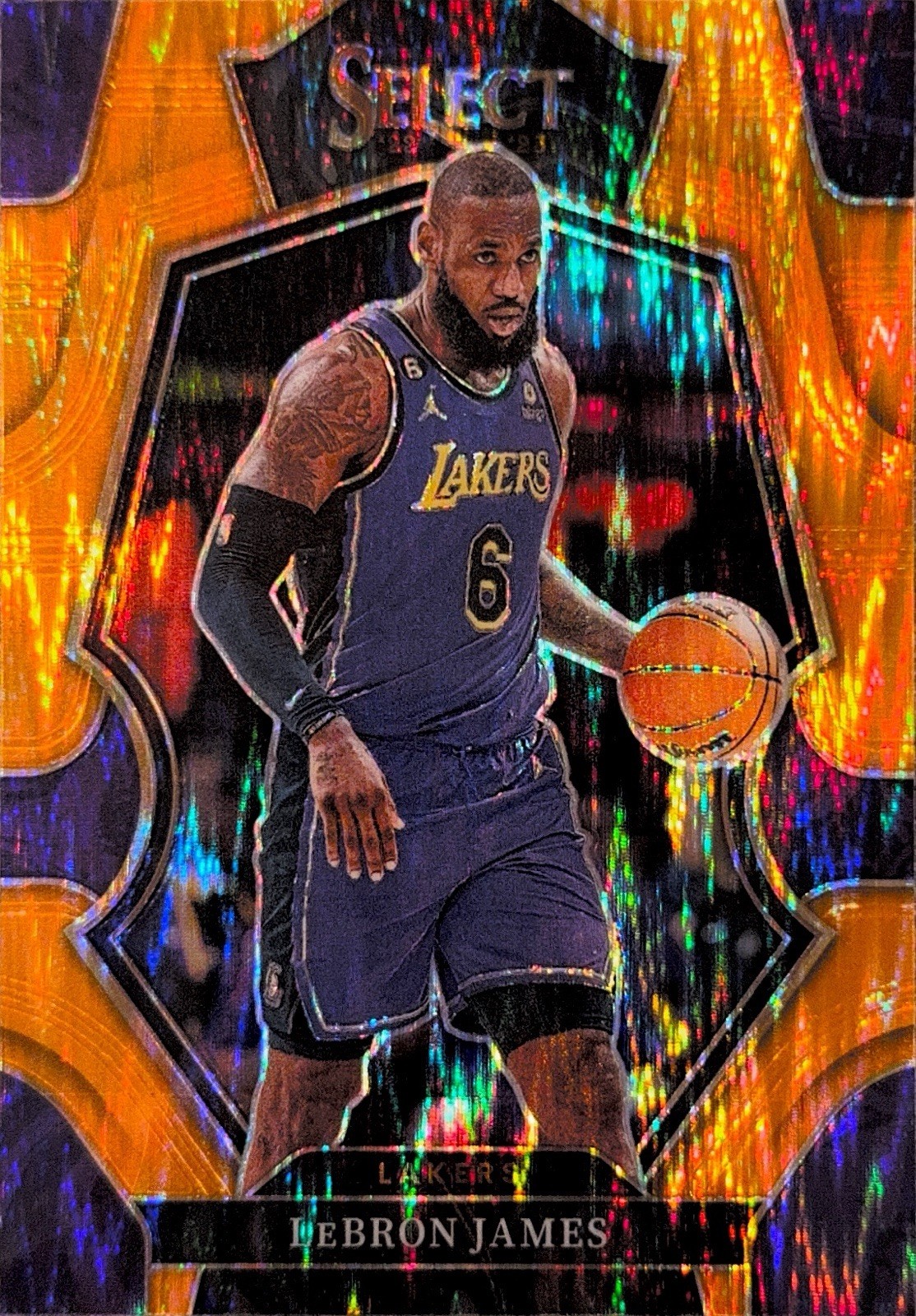 2022-23 Panini Select Premier Level Orange Flash Prizm LeBron James #126