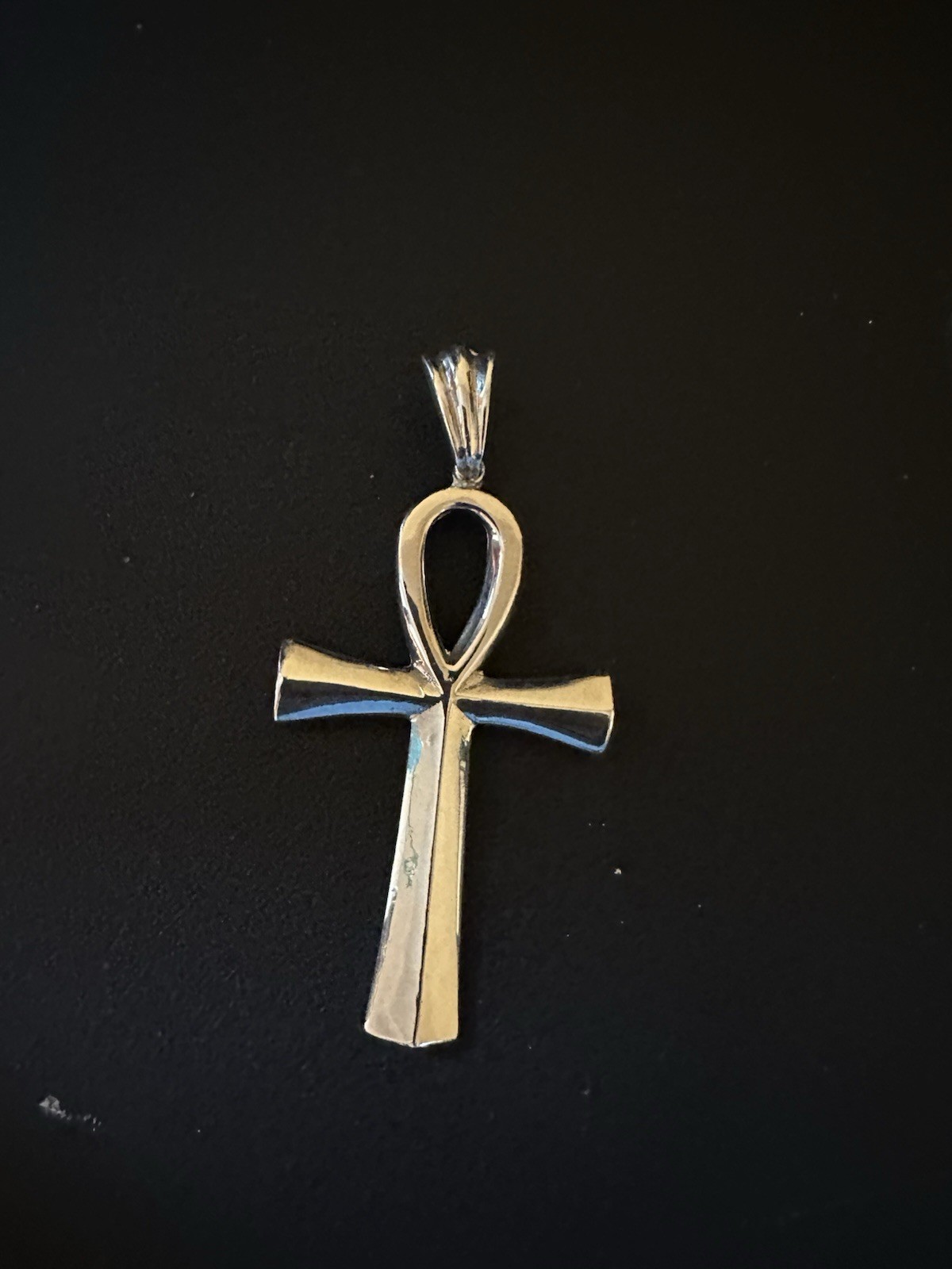 Solid .925 Sterling Silver Large Ankh Pendant - image 1