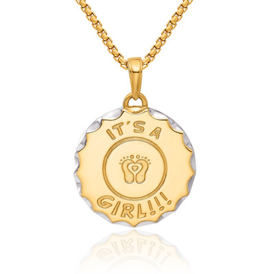 Halskette 14 Karat massives zweifarbiges Gold Its Girl