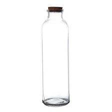 Clear 12 Round 16 oz Refillable Glass Bottles Storage Jars Cork Stopper Events