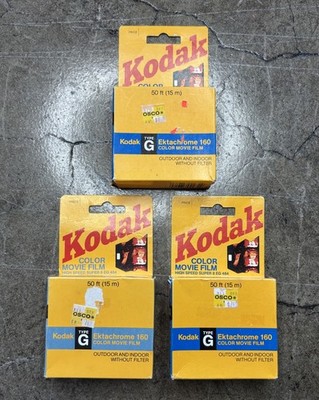 KODAK Ektachrome 160 Sound Color Movie Film Type A Super 8 Cartridge Set Of 3