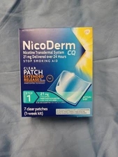 NicoDerm Cq Step 1 Nicotine Patches 7 Count Quit Smoking Aid 21 Mg- 10/2027