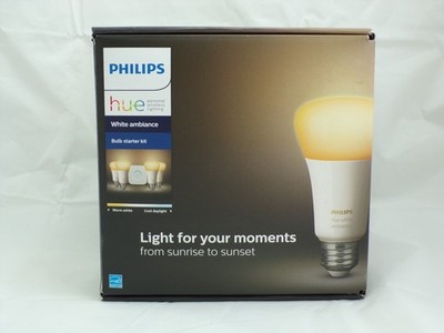 Philips - Hue White Ambiance A19 800Lumen 10W Smart LED Starter Kit w/Bridge