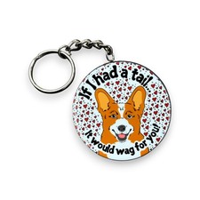 Red Welsh Corgi Dog Valentines Day Keychain Handmade Accessories Gift