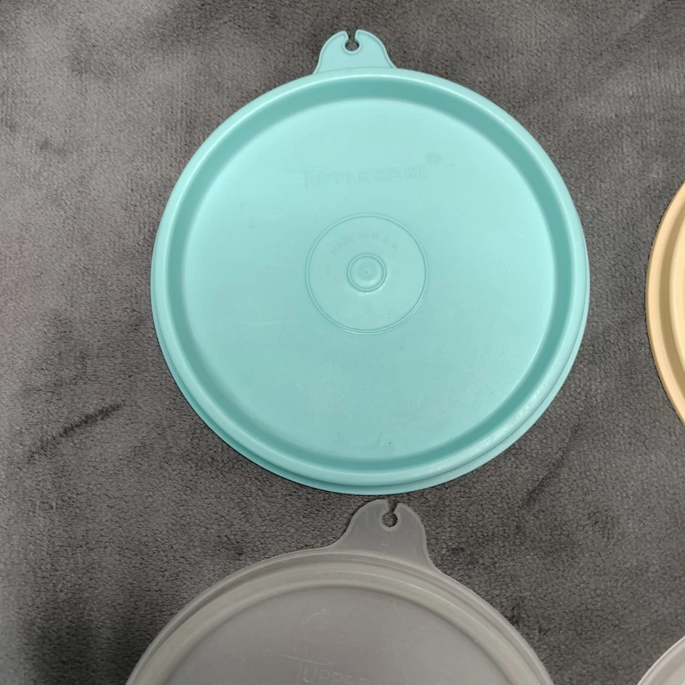 Lote 6 Sello Tupperware #215 Repuesto Tapas A Escarcha Aqua Rosa Cosecha Oro 4.5" Foto 4 de 4