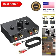 Compact RCA Stereo Switch Box with Gold-Plated Cables and Mute Function