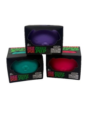 Schylling Funky Pup/Dog Nee Doh Stress Ball Squeeze Toy TEAL ONLY
