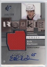 2009-10 SPx Rookie Auto Jersey 360/799 Erik Karlsson #165 Auto fh9